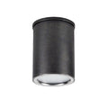 **Título técnico em português: Luminária de Teto Cilíndrica em Metal Preto com Difusor de Luz Integrado**